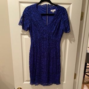 Royal blue lace shift dress